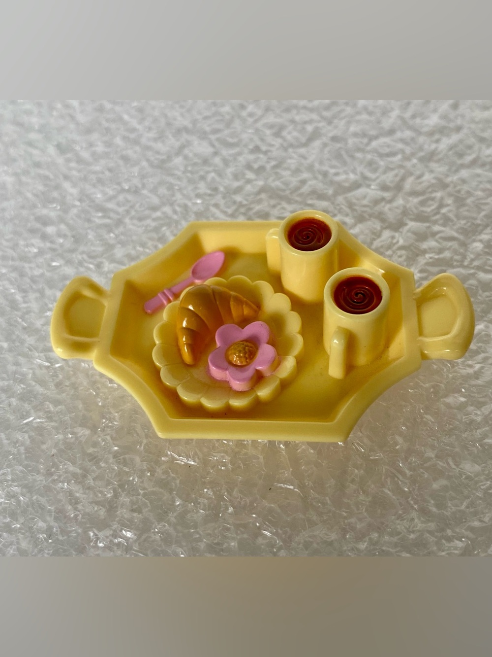 Fisher Price Loving Family Dollhouse Yellow Food Breakfast Tray Coffee Pastries
